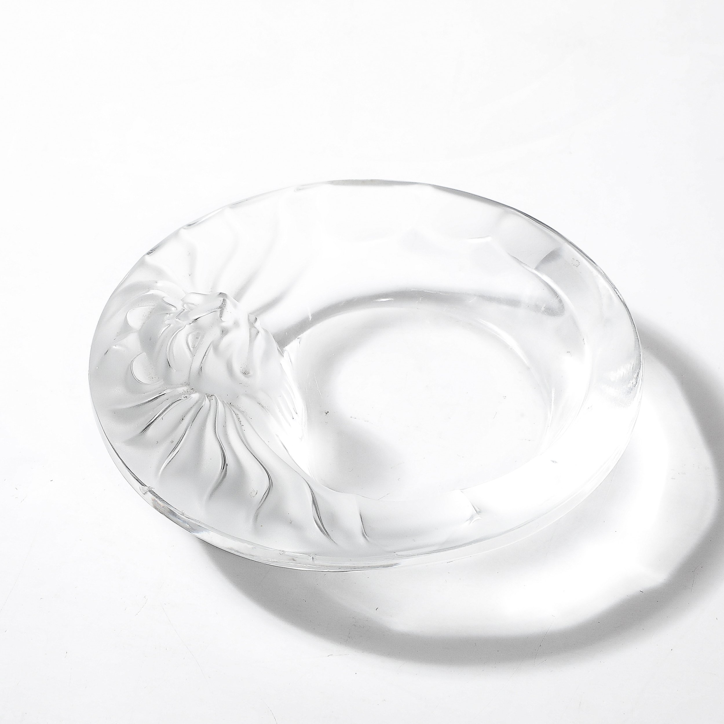 Vintage Lalique Tete De Lion Glass Dish — High Style Deco